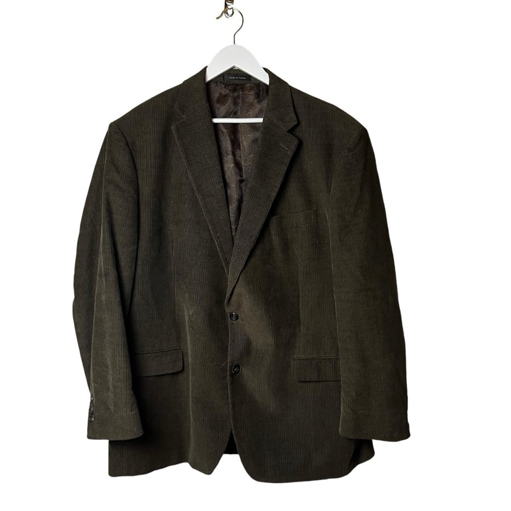 Chaps Corduroy Sport Coat Blazer Men's SZ 48 Long Brown Two Button Lined Fall - Picture 13 of 13